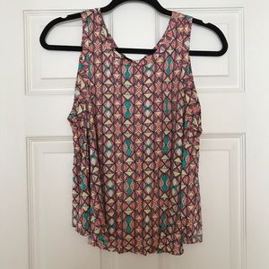 Elodie Open Back Tank Top in Geometric